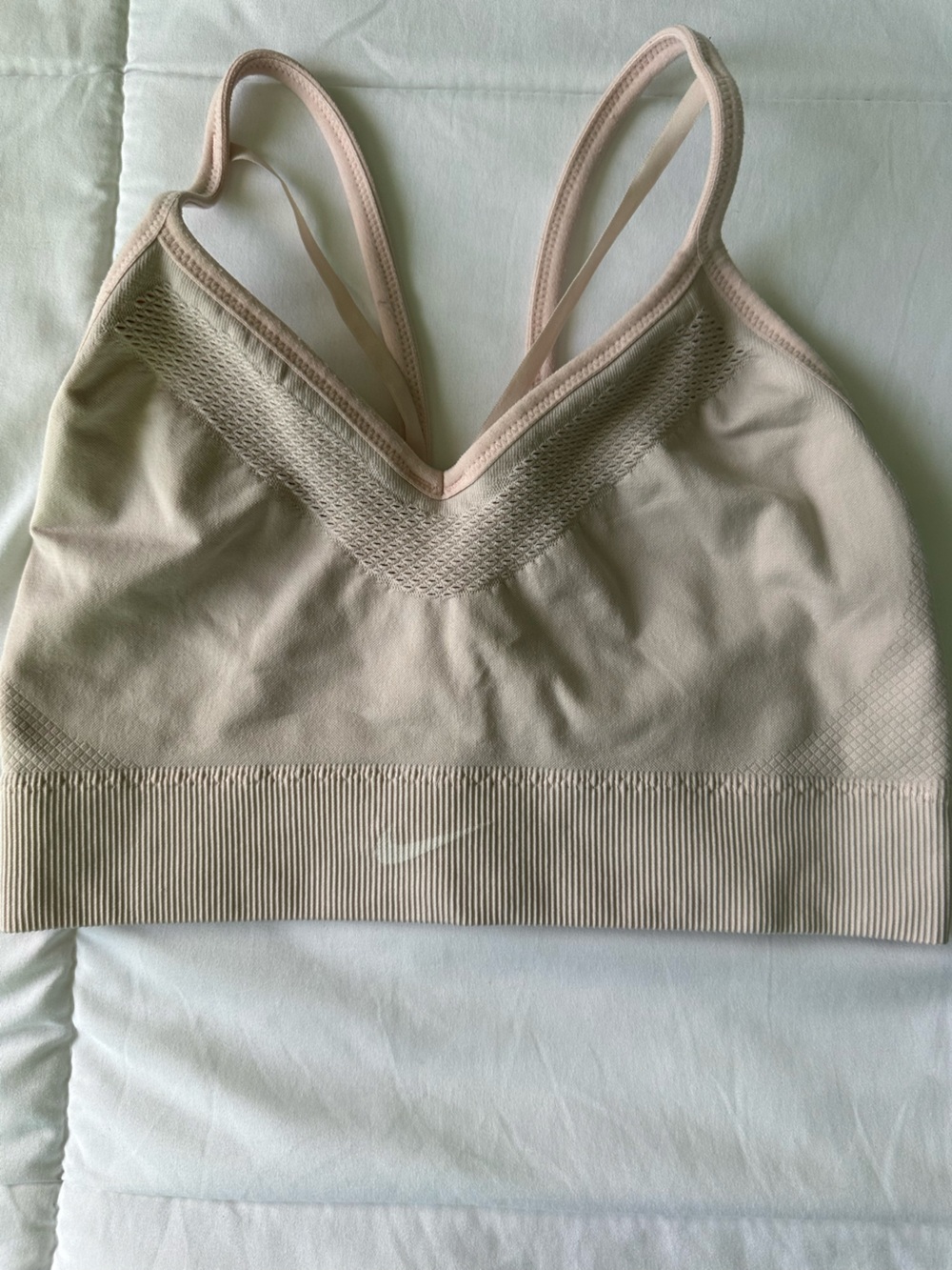 Nike Beige Padded Light Support Sports Bra